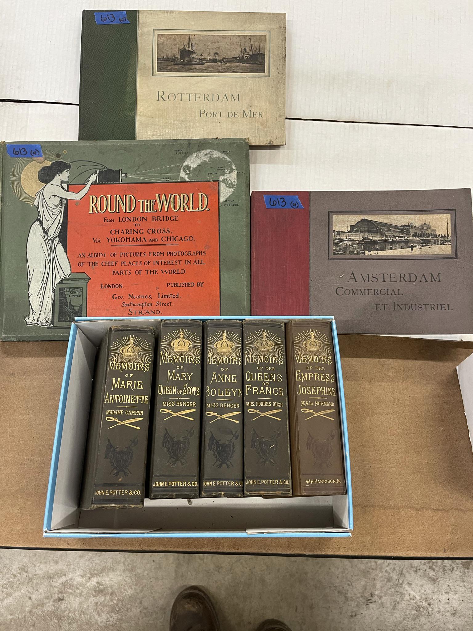 Group of Books incl. Memoirs of Marie Antoinette: Group of Books incl. Memoirs of Marie Antoinette, Mary Queen of Scotts, Anne Boleyn, Etc Plus Books on Rotterdam, Amsterdam, and Around the World from London Bridge to Yoko Hama -
