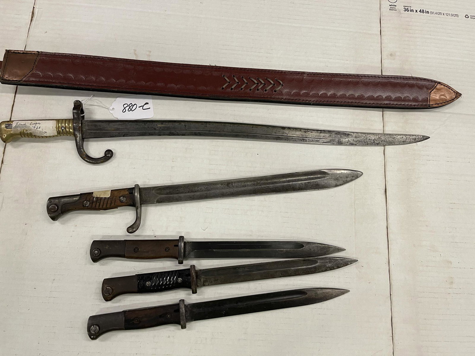 4 German Bayonets, 1 French Bayonet: 4 German Bayonets, 1 French Bayonet -