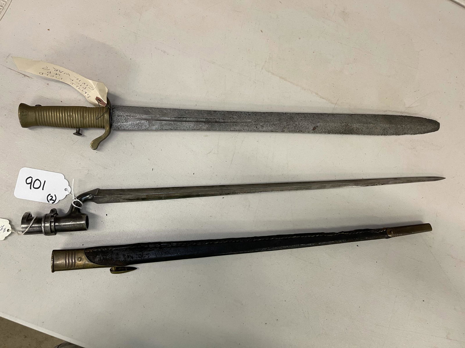 Martini British Bayonet & Battlefield Pickup: Martini British Bayonet and Battlefield Pick Up Enfield Bayonet, Possibly Civil War - Martini approx 26" long