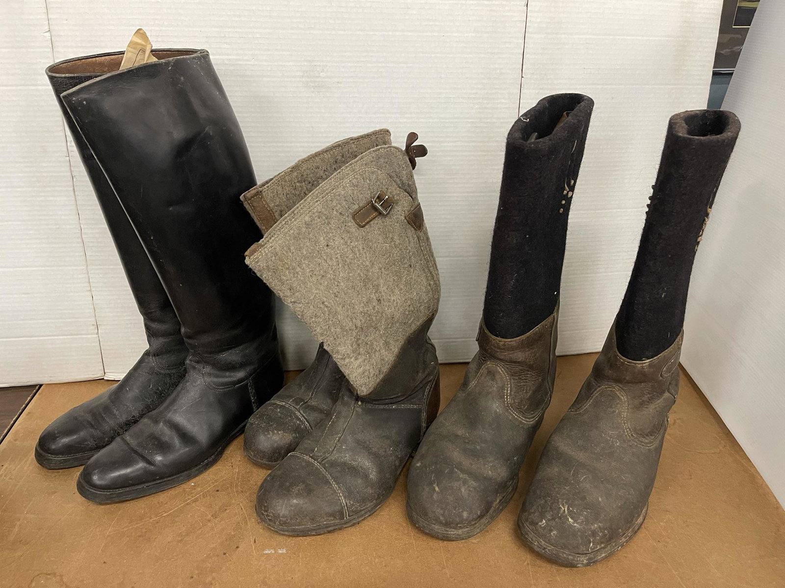 3 Pairs of Military Boots, Possibly German: 3 Pairs of Military Boots, Possibly German -
