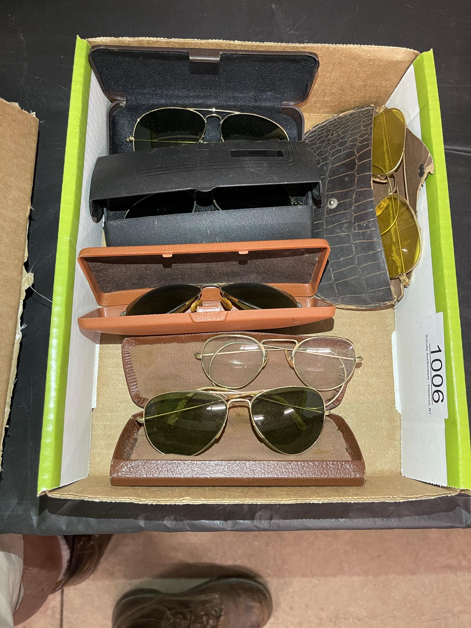 5 Pairs of Sunglasses, 1 Pair of Eyeglasses: 5 Pairs of Sunglasses, 1 Pair of Eyeglasses, Possibly Military Issue -