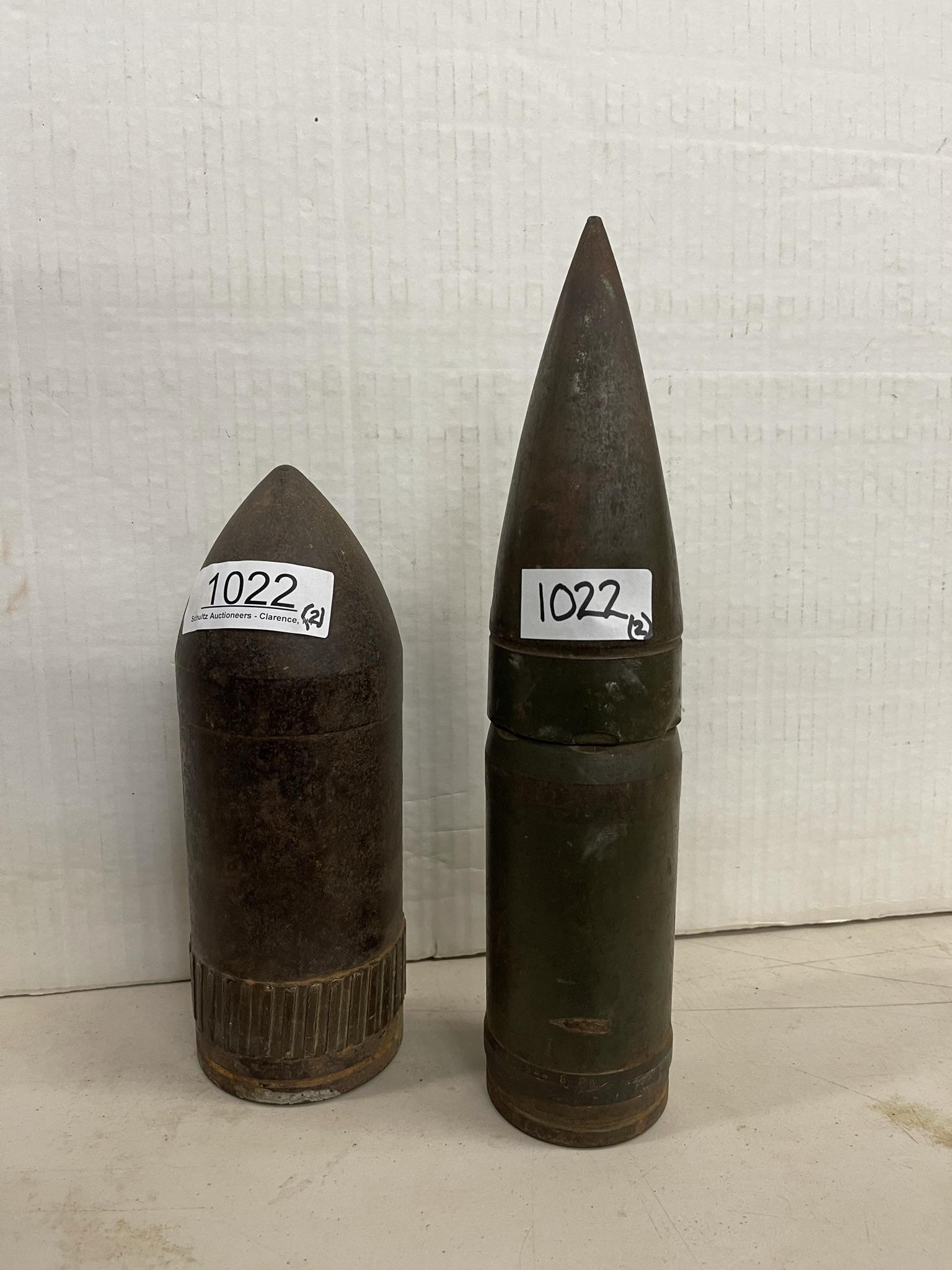2 Artillery Shells: 2 Artillery Shells - Larger approx 13.5" tall