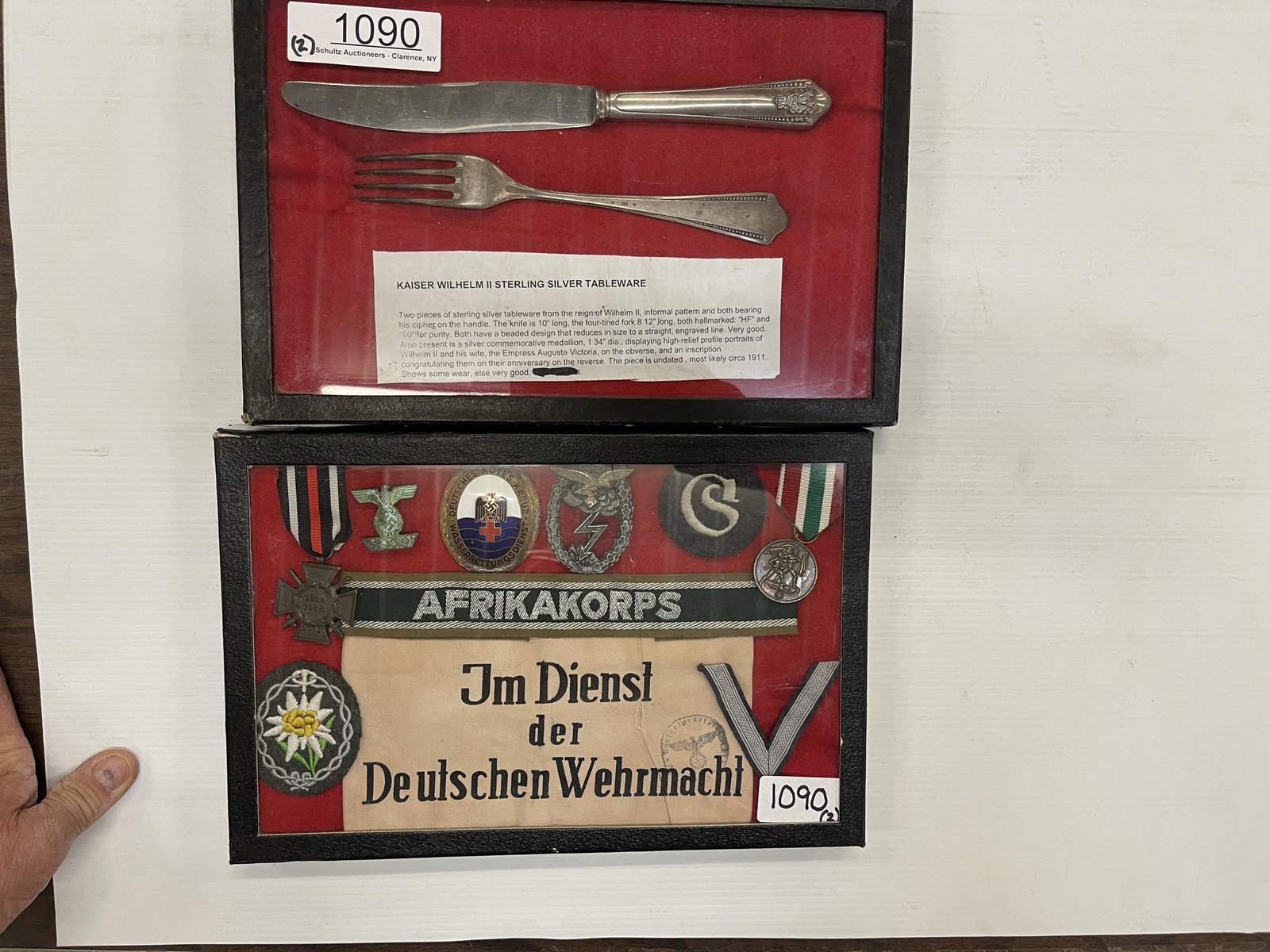 Third Reich Patches, Medals, Tableware, Etc: Kaiser Wilhelm Silver Plated Tableware, Third Reich Patches, Medals, Ribbons, Etc -