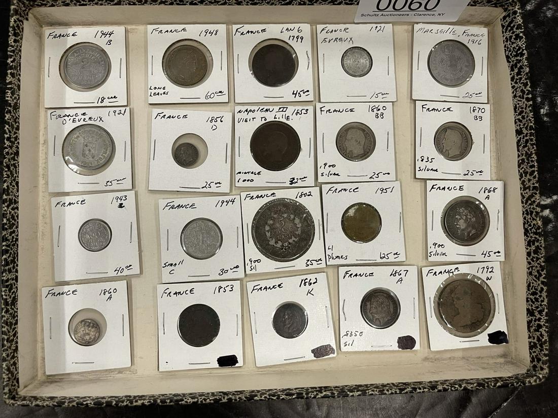 Group of 20 Coins, Mostly from France (1 of 4)
