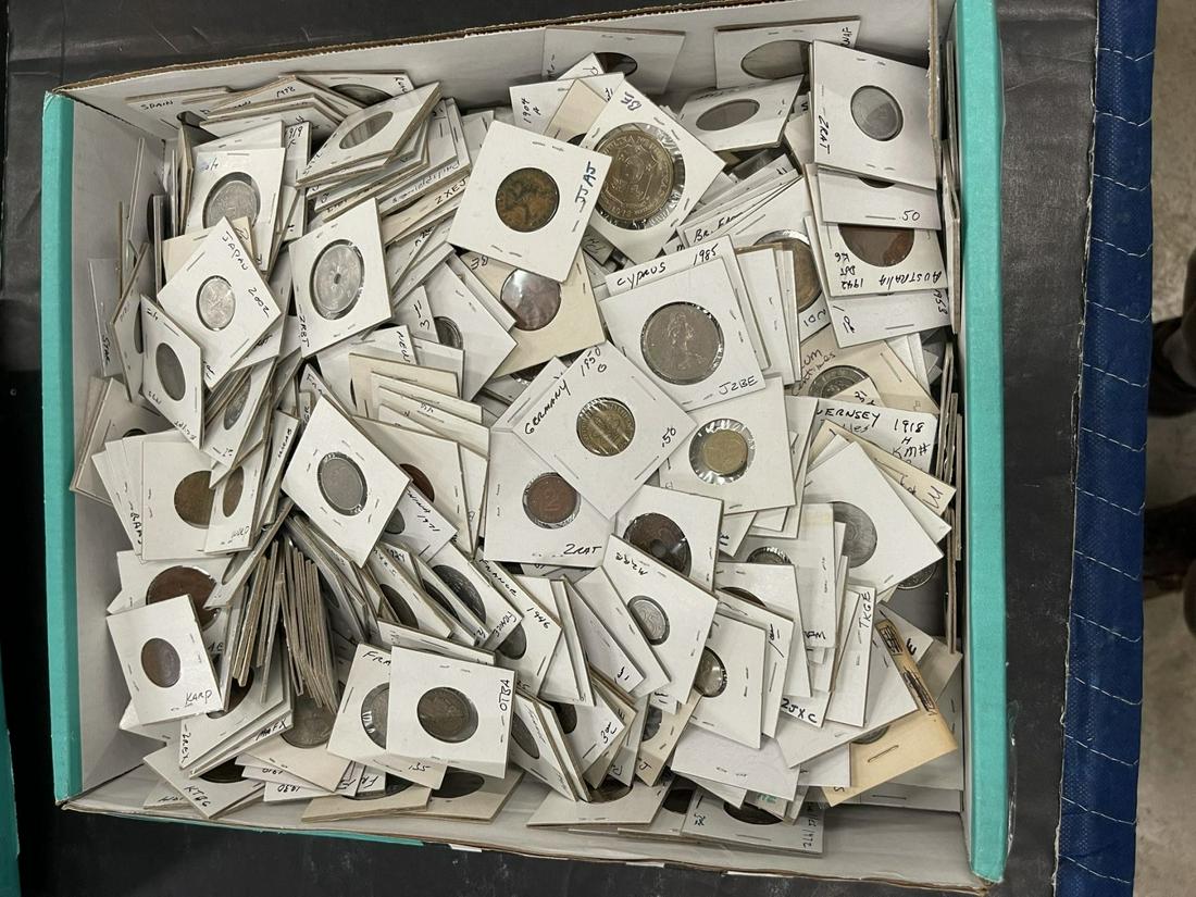 Box Lot of Mixed Foreign Coins (1 of 5)