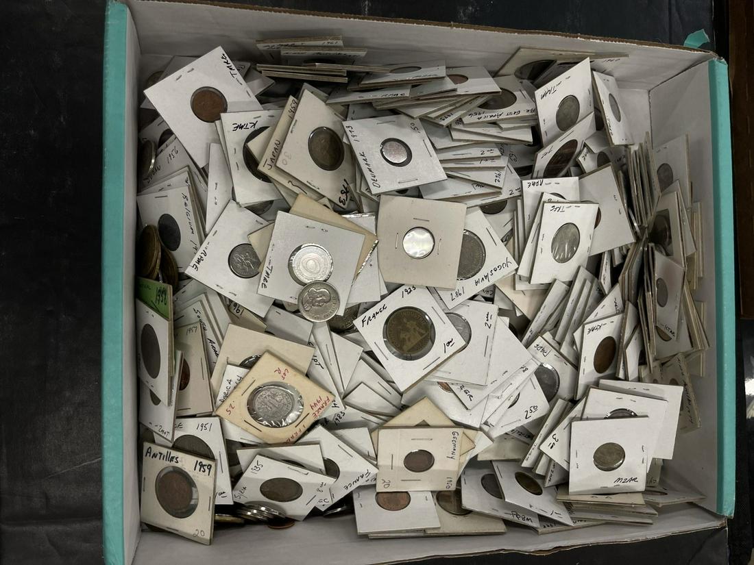 Box Lot of Mixed Foreign Coins (1 of 5)