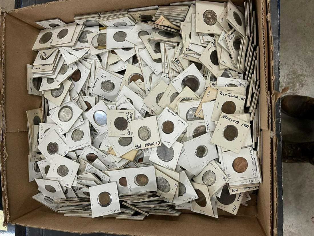 Box Lot of Mixed Foreign Coins (1 of 5)