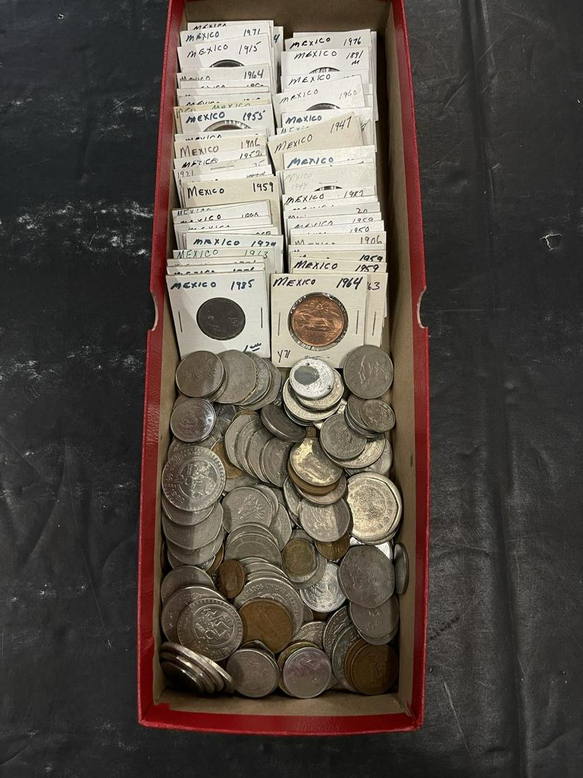 Box Lot of Mixed Foreign Coins (1 of 3)