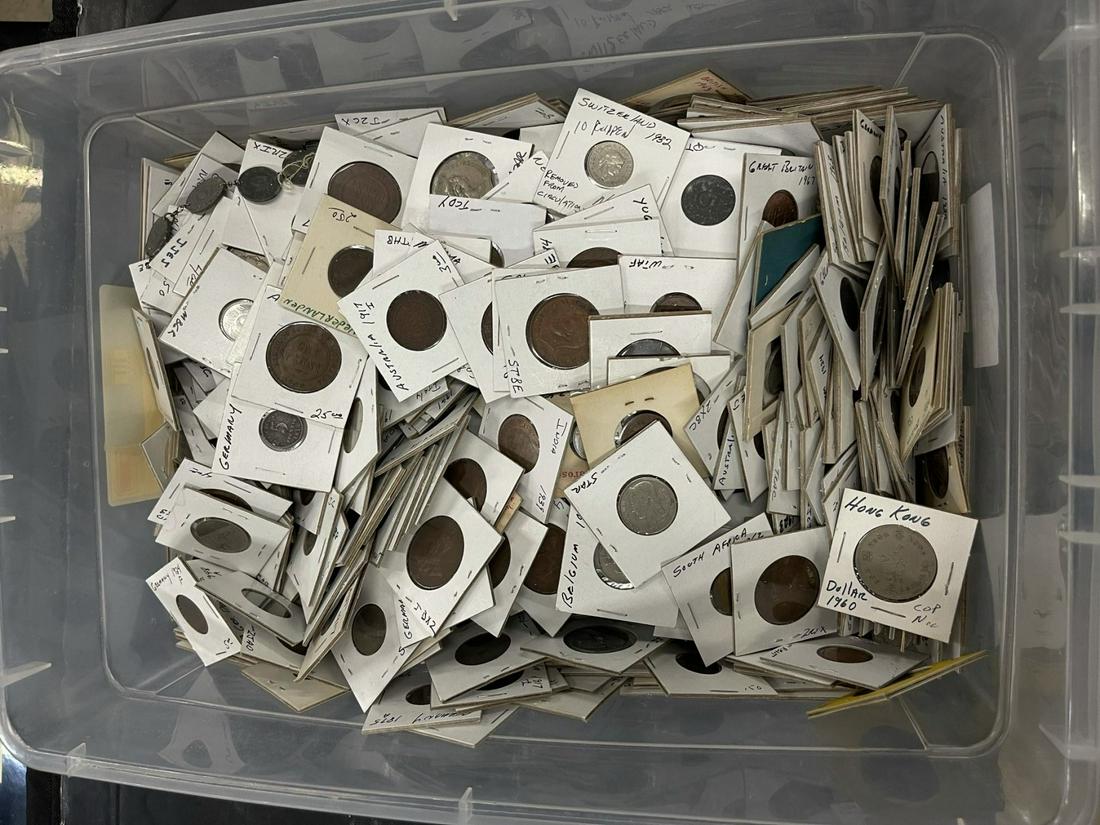 Box Lot of Mixed Foreign Coins (1 of 5)