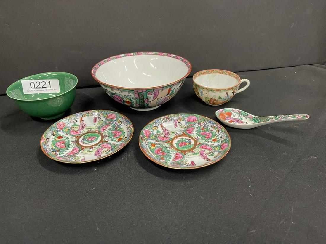 6pcs Chinese Porcelain incl. matching bowl, etc (1 of 7)