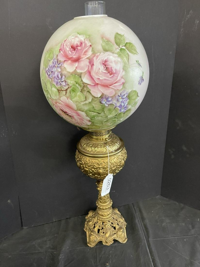 Ornate Tall Brass Banquet Lamp (1 of 3)