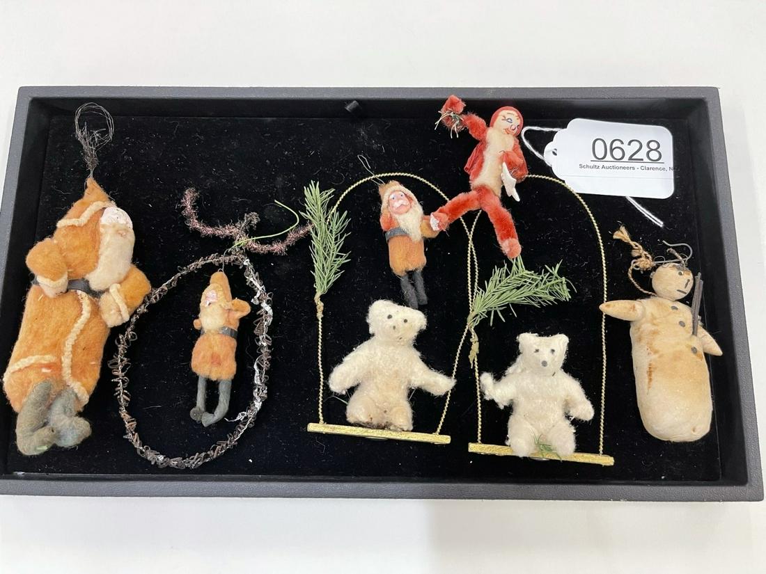 Antique Felt Christmas Ornaments incl. Santa, Etc (1 of 1)