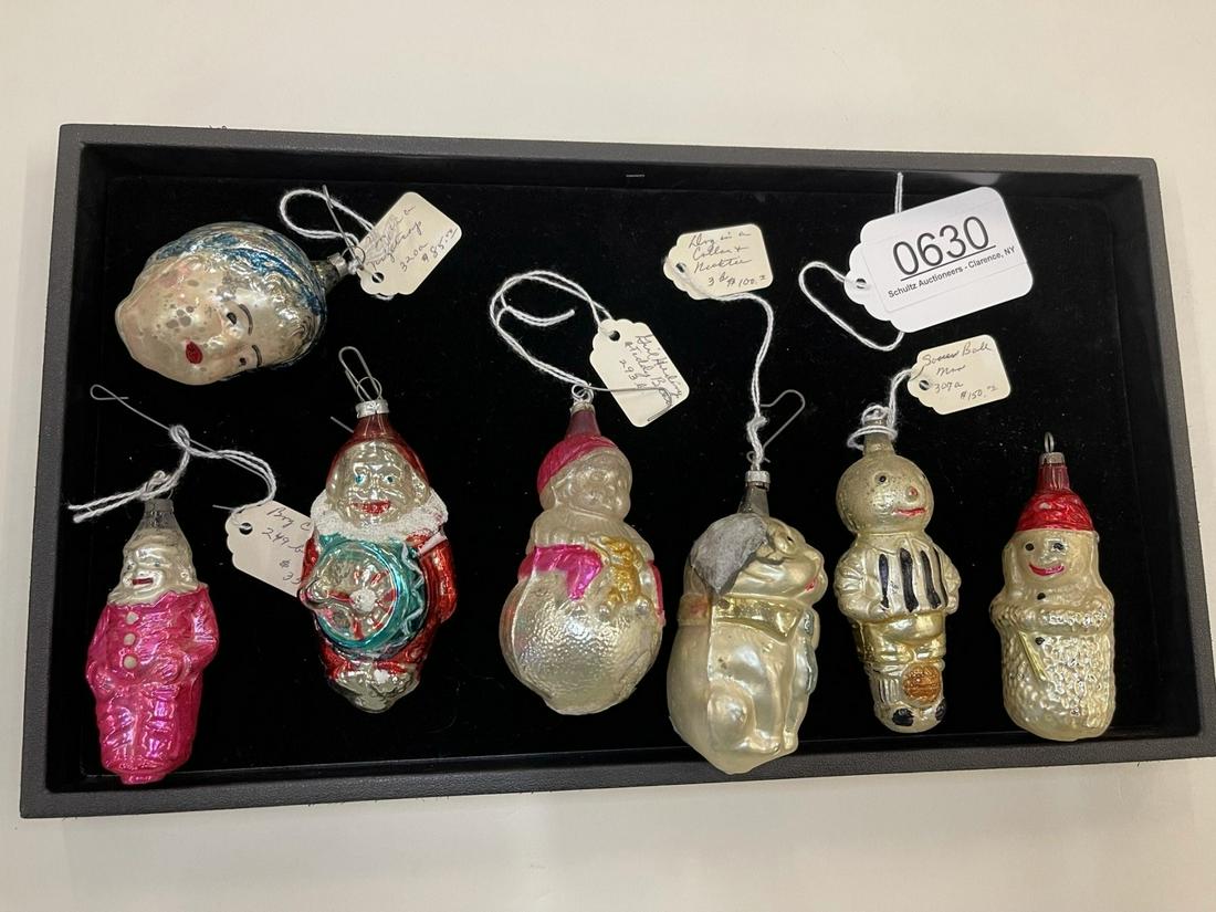Figural Christmas Ornaments incl. Clowns, Etc (1 of 1)