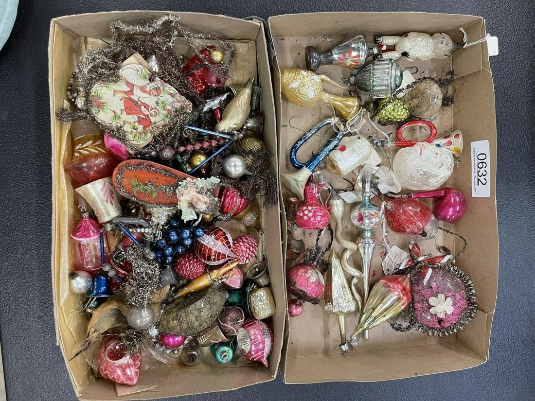 2 Box Lot Victorian & Glass Christmas Ornaments (1 of 3)