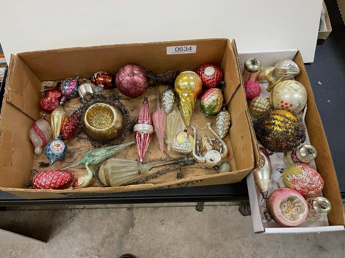 2 Box Lot Victorian & Glass Christmas Ornaments (1 of 3)