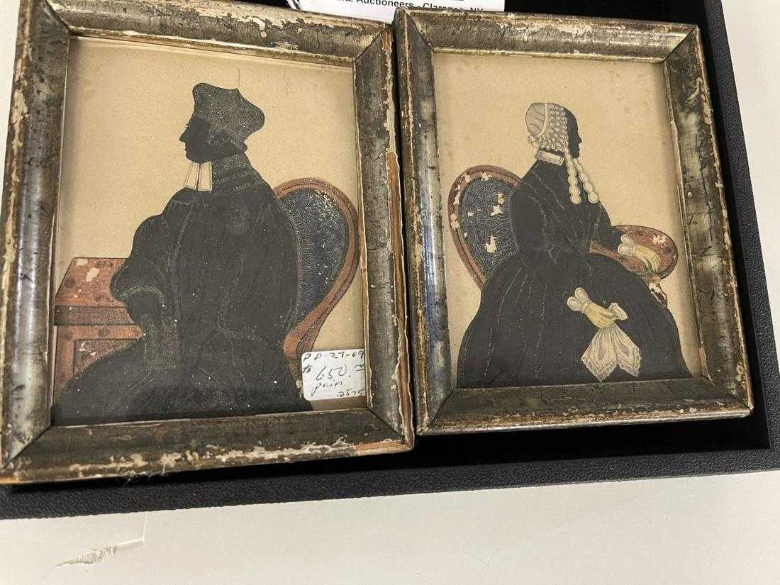 Pair of Early Silhouette Paintings (1 of 2)