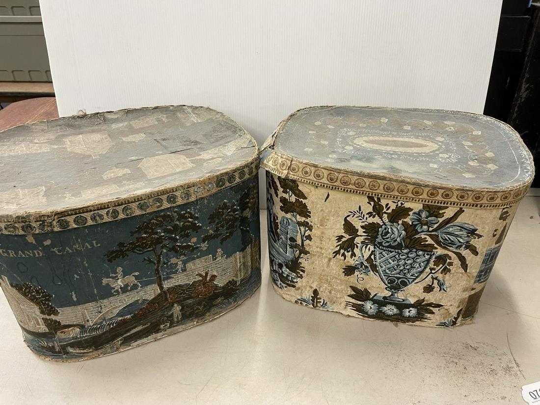 2 Early 19th C. Band Boxes incl Grand Canal (1 of 7)