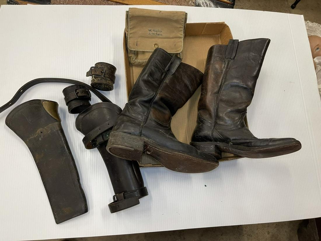 Leather Boots, Holsters, Etc.: Leather Boots, Rock Island Arsenal Rifle Holsters, Etc -