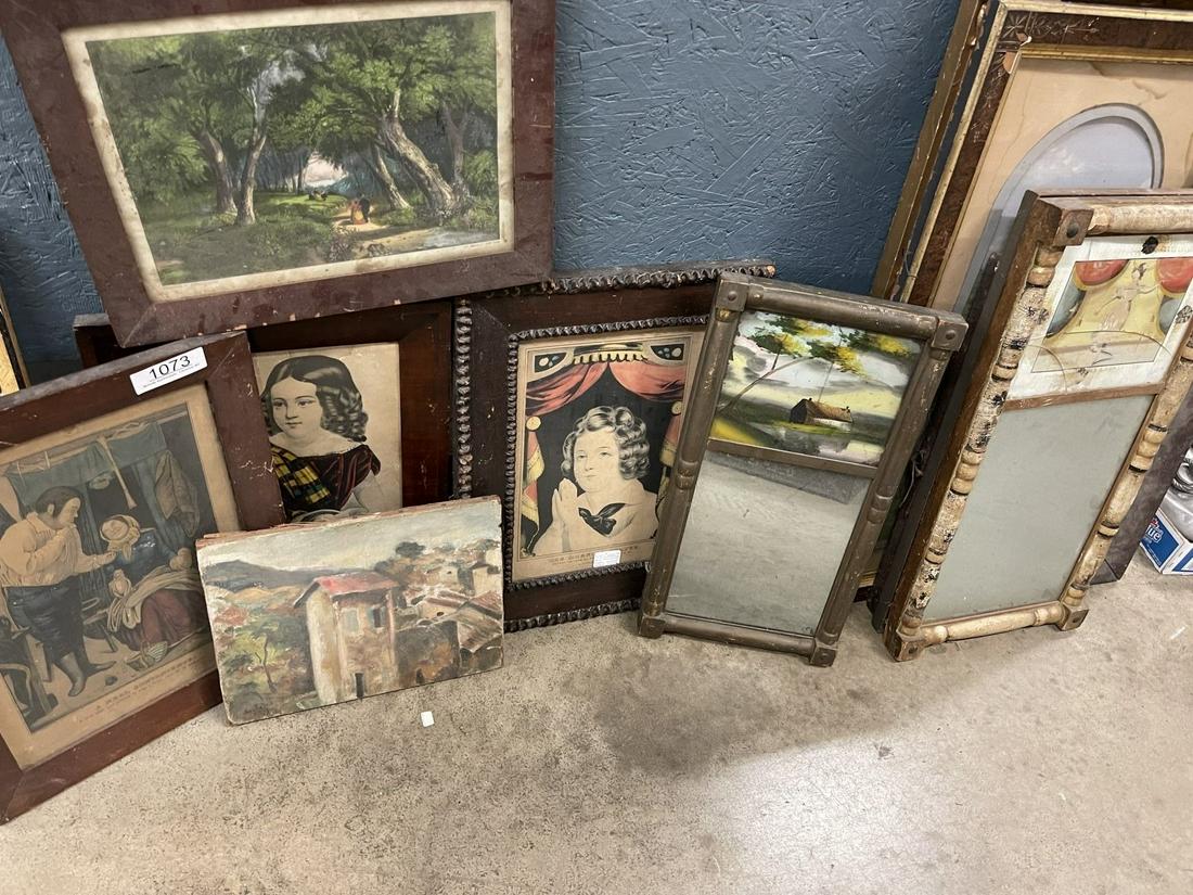 Lot of Frames incl. Currier & Ives Prints, etc (1 of 4)