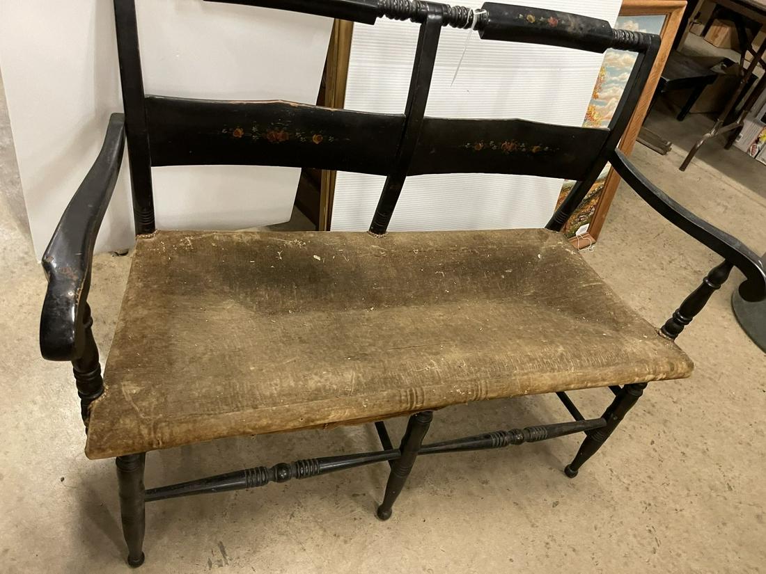 Decorated Rush Seat Bench (1 of 3)