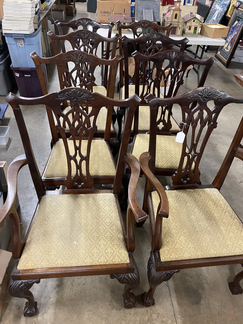8 Mahogany Chippendale Chairs (1 of 2)