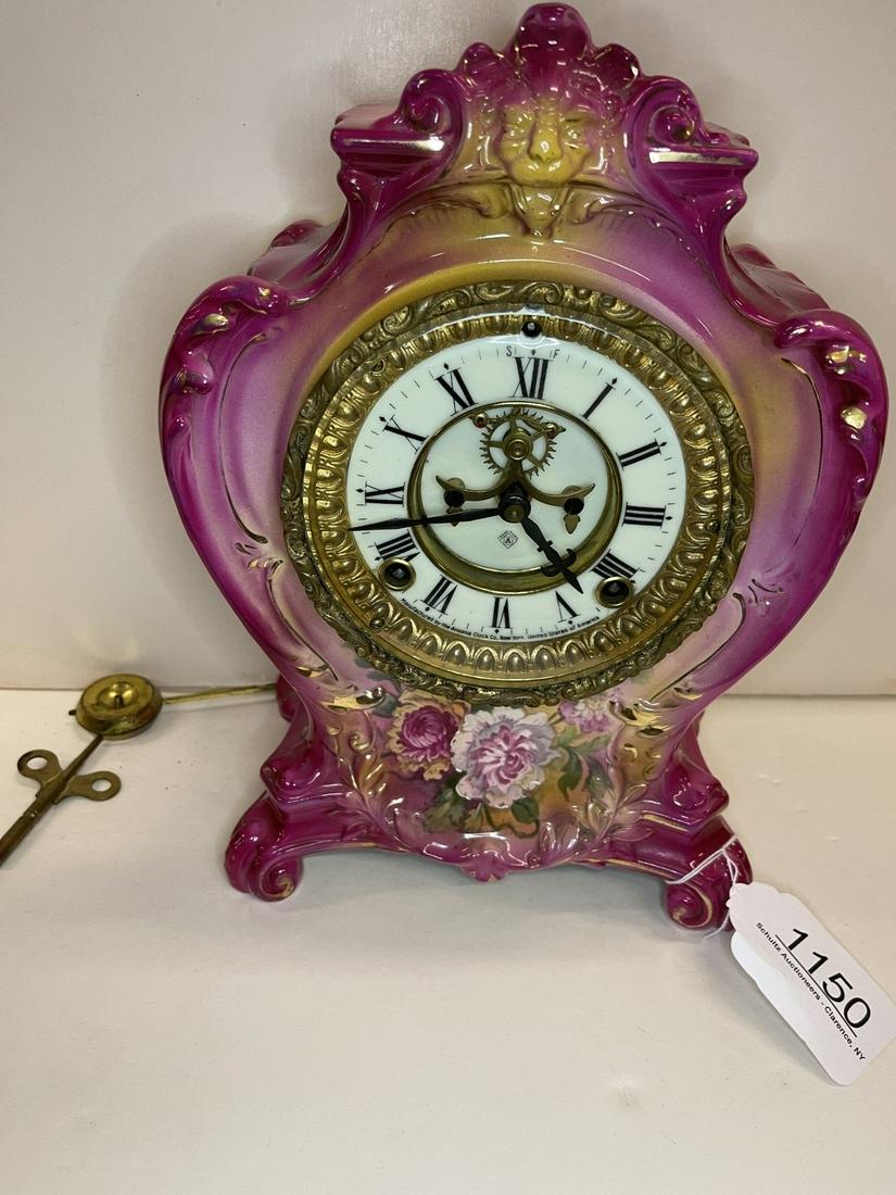 Ansonia China Clock w/open escapement (1 of 2)