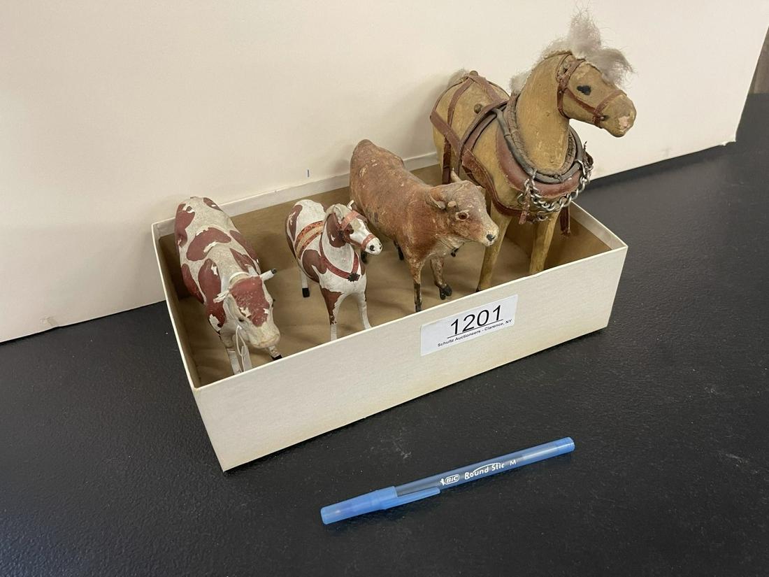 Carved Wooden Animals incl. Cows & Horses (1 of 2)