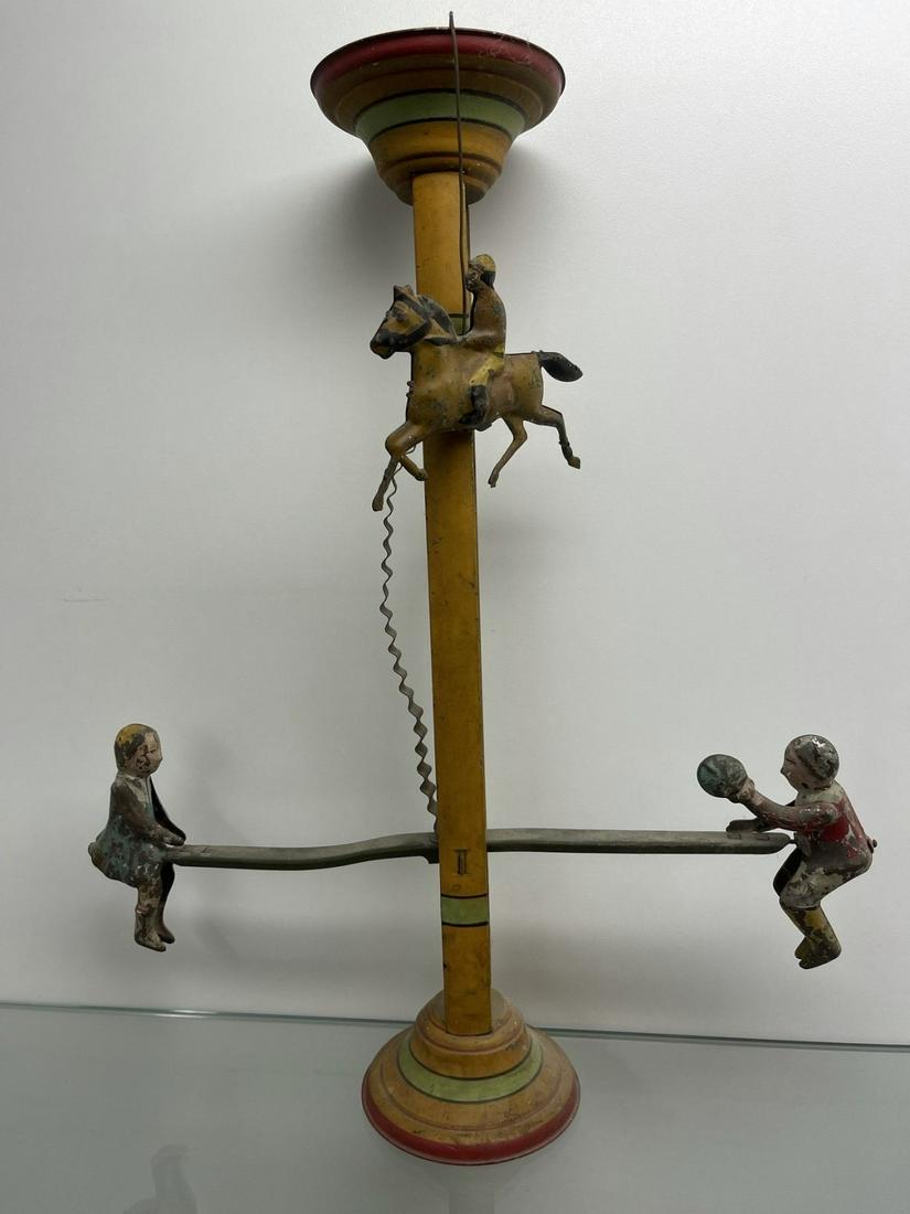 Early Tin Toy Children on Teeter Totter & Horse (1 of 2)