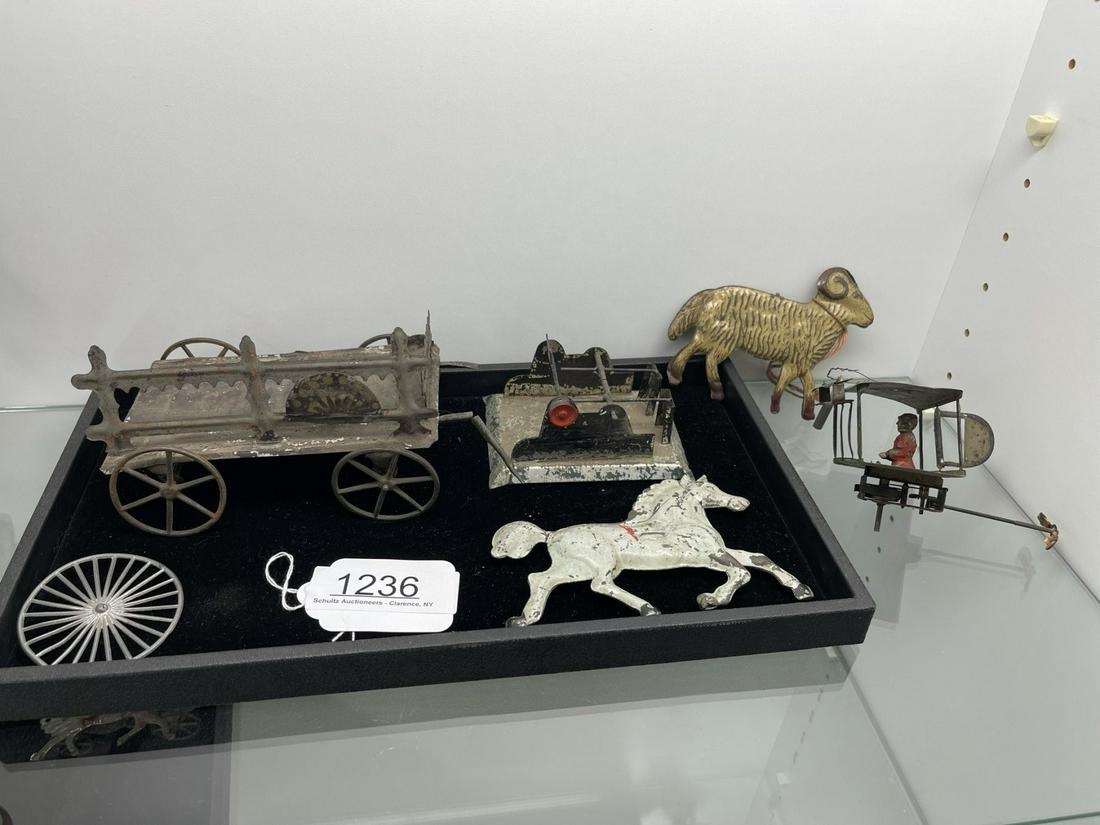 Group of Early Tin Toys incl. Wind Up Biplane (1 of 4)