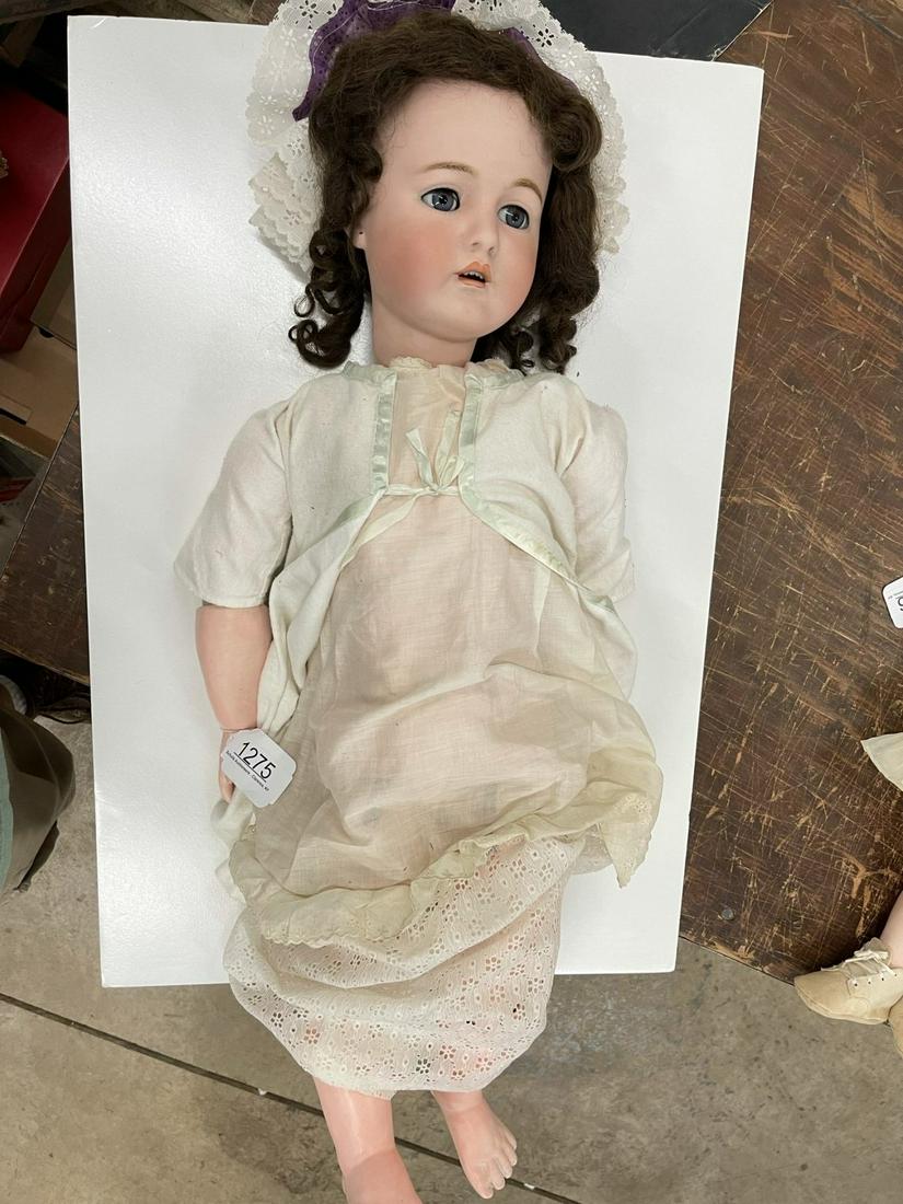 Large Bisque Head Doll Marked S + M (1 of 3)