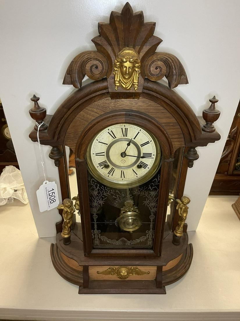 Walnut Clock by Ansonia Clock Co (1 of 2)