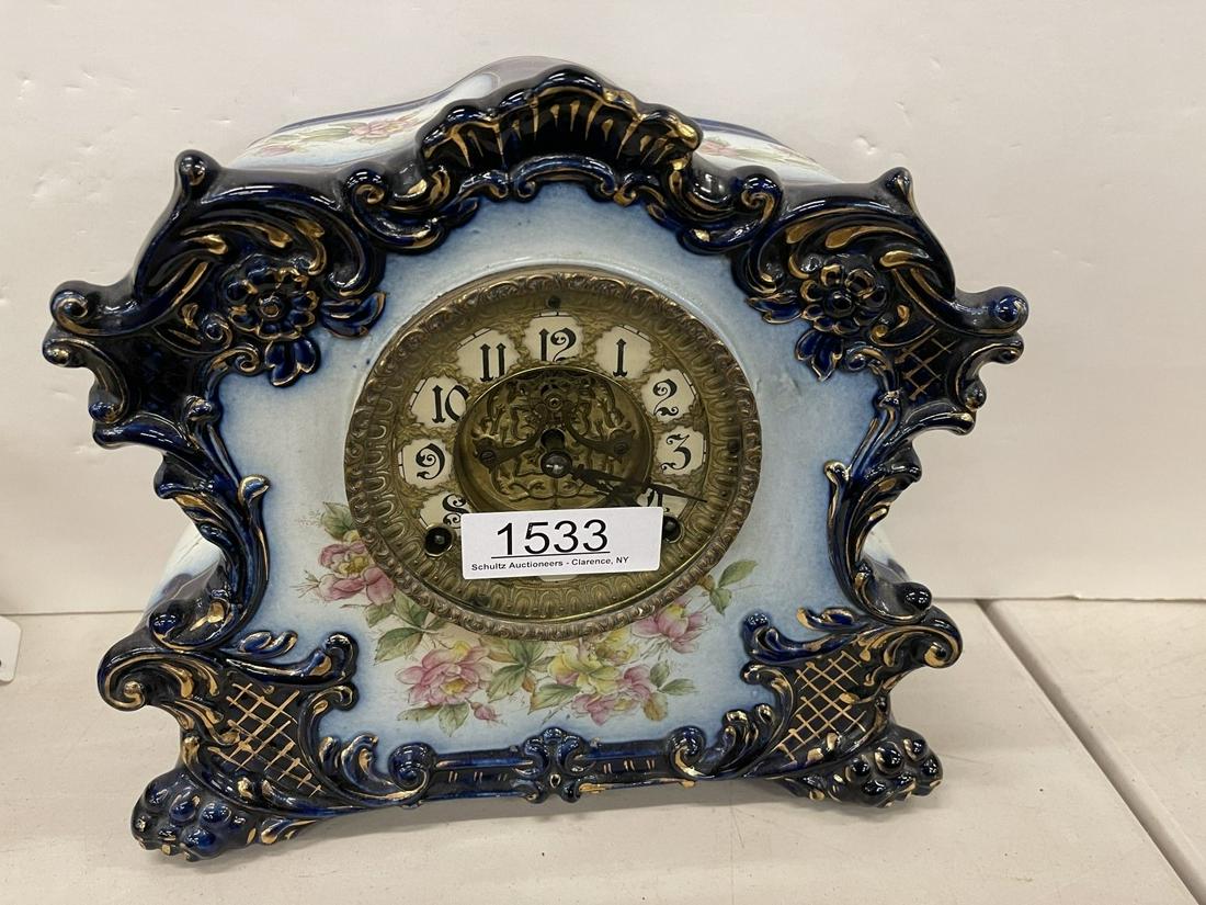 Gilbert China Clock w/ Flo Blue Decoration (1 of 4)