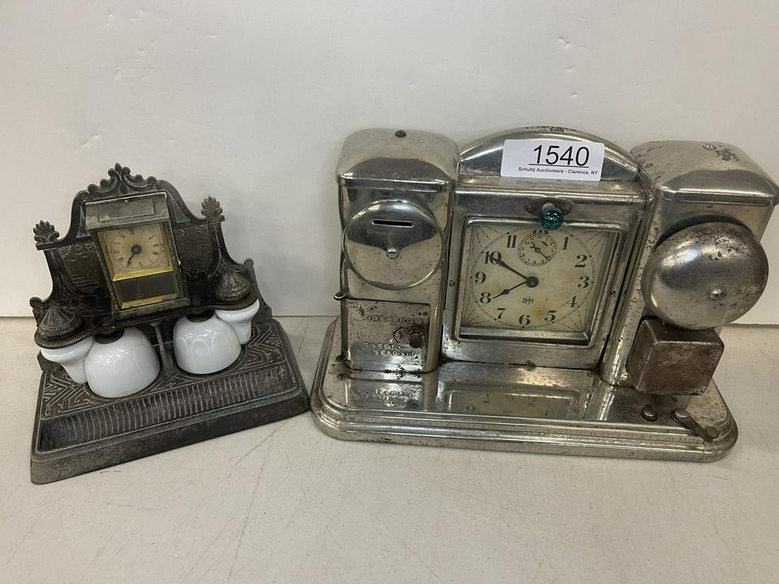 2 Clocks incl. D+M Co. with Alarm and Bank (1 of 6)