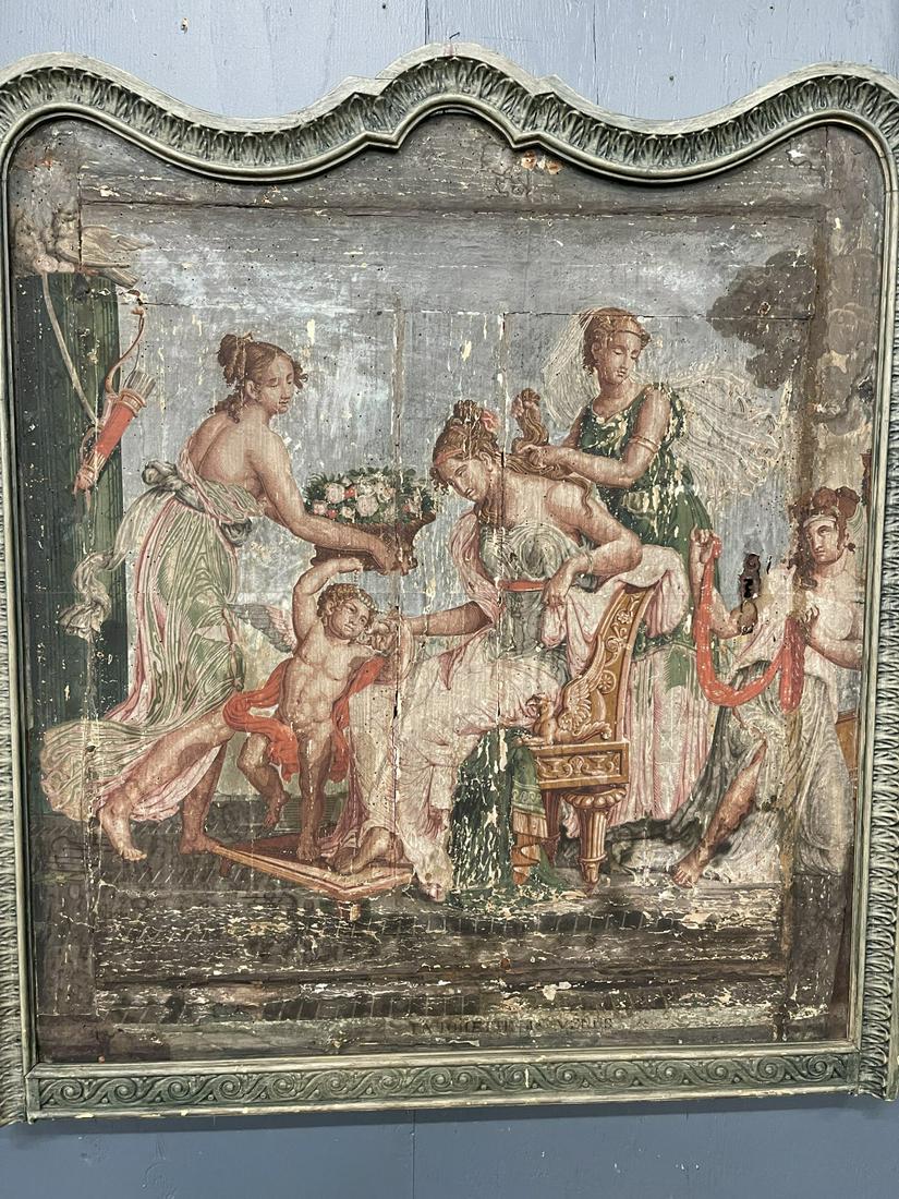 Oil Painting on Paper Applied to Door Panel (1 of 4)