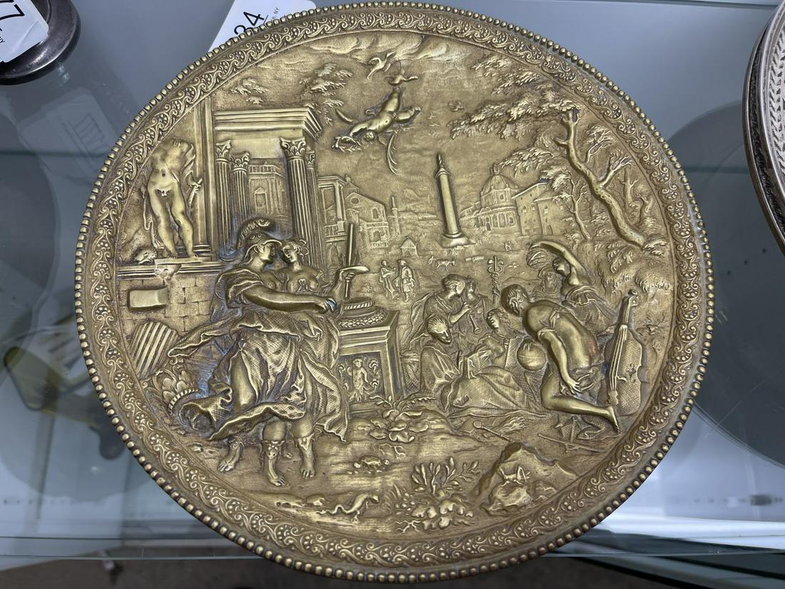 Heavy Bronze Plaque w/ Scene of Roman Soldier (1 of 2)