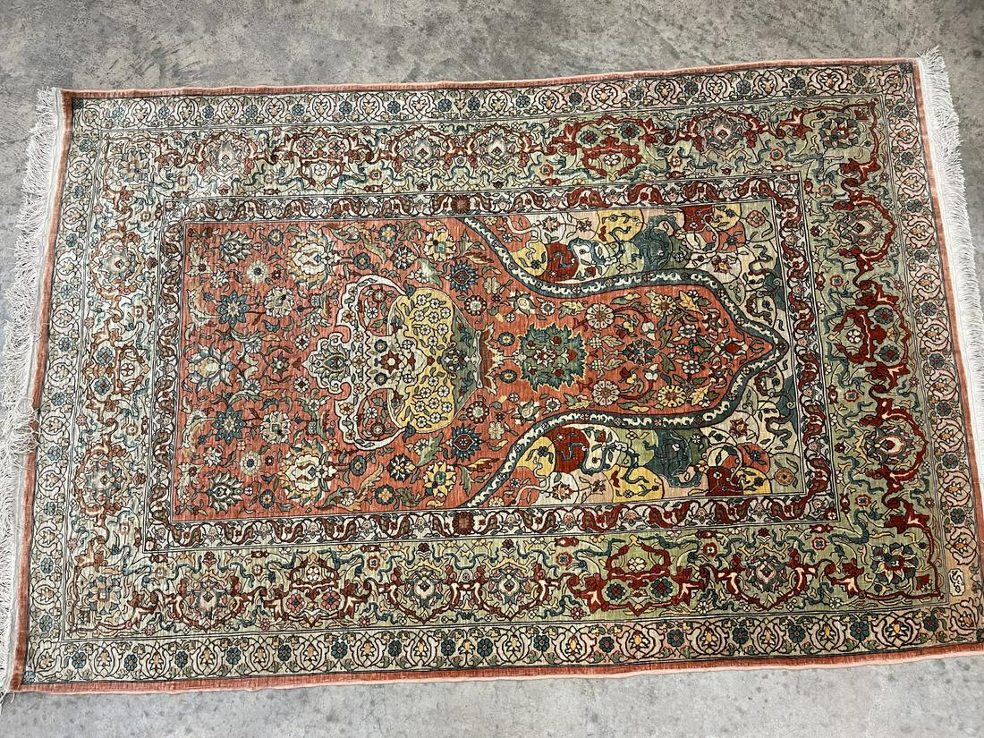 Hereke Very Finely Woven Silk Rug (1 of 4)