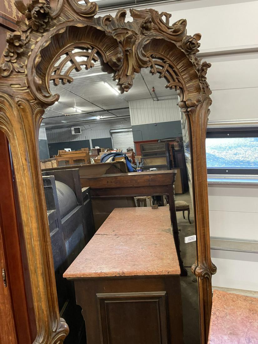 2 pc. Carved Walnut Pier Mirror with Base, Circa 1900 (1 of 2)