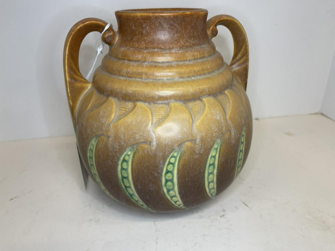 Roseville Pottery 2 Handle Vase, Paper Label, Faline (1 of 3)
