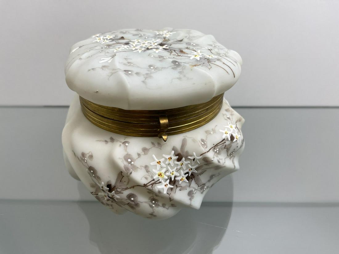 Large Wavecrest Powder Jar w/ Flower Decoration (1 of 3)