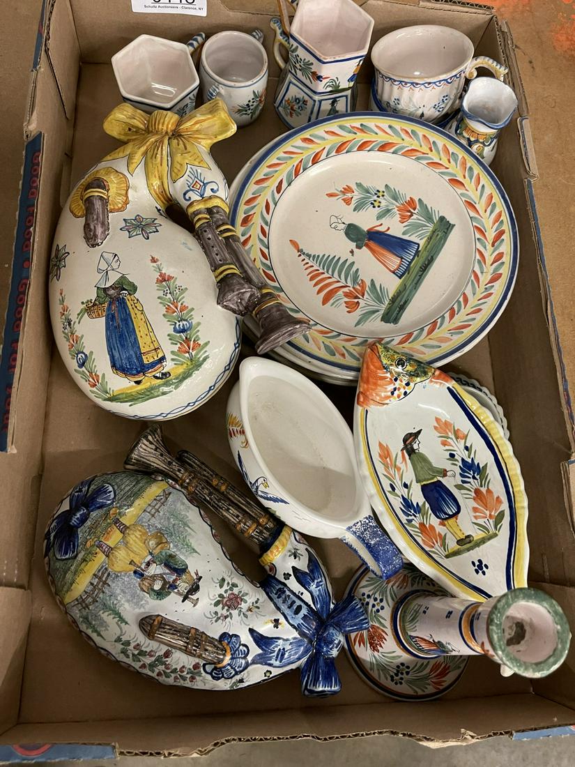 Lot of Quimper incl. Wall Pockets, Plates, Cups, etc. (1 of 2)