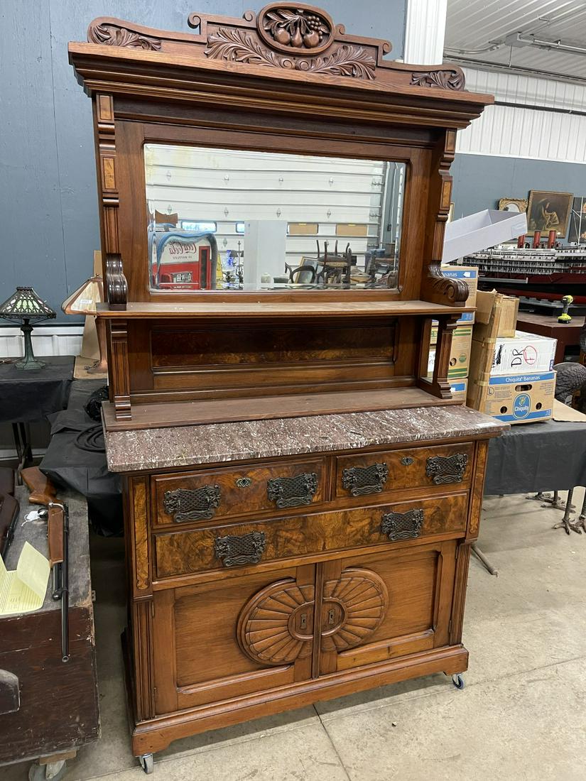Victorian Marble Top Sideboard (1 of 2)