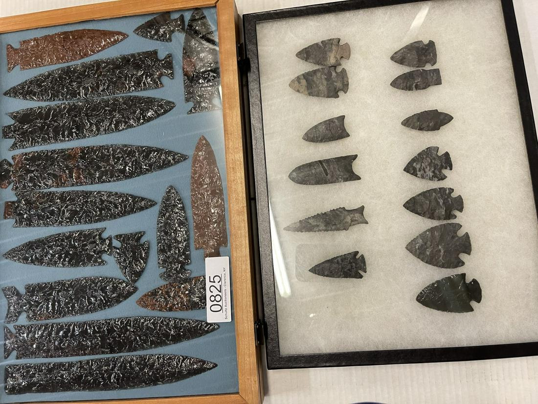 2 Cases of Arrowheads & Knife Points: 2 Cases of Arrowheads & Knife Points -