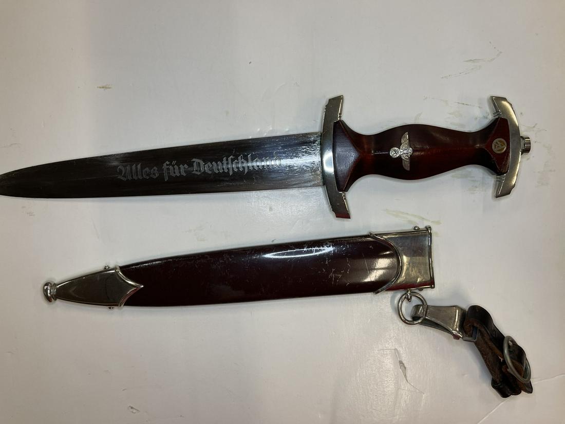 German WWII SA Dagger by Peter Lungstrass: German WWII SA Dagger by Peter Lungstrass, with hanger -
