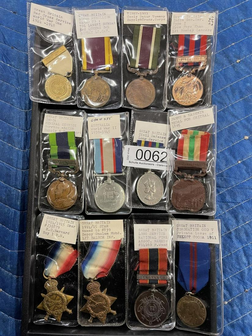 Mixed Lot Military Medals incl. Great Britain: Mixed Lot Military Medals incl. Great Britain, Australia, Tabit, Jammu, Kashmir, etc -