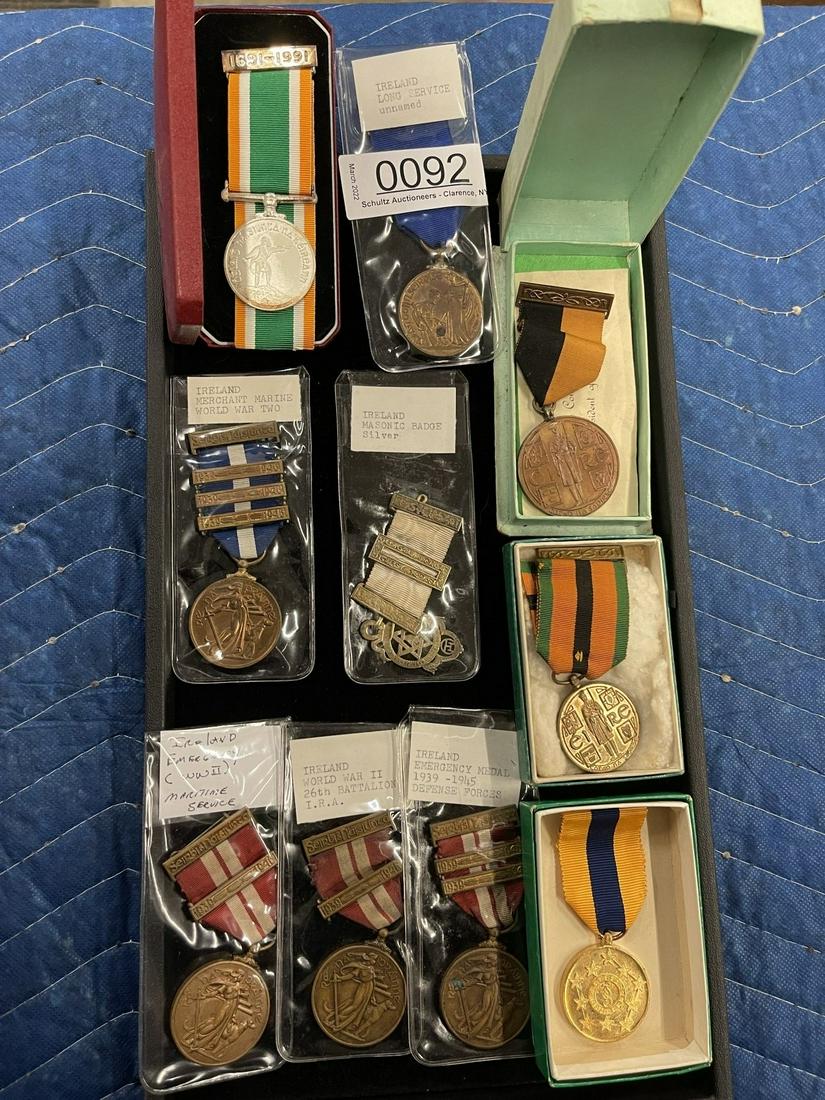 Group of Irish Medals: Group of Irish Medals incl. Ireland Emergency Medal of 1939-1945, Ireland Merchant Marine WWII Medal, etc. -
