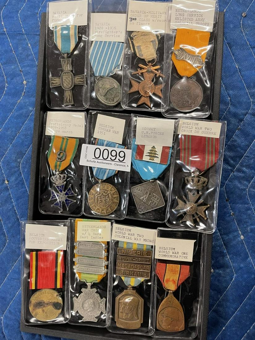 Group of Mixed Military Medals: Group of Mixed Military Medals incl. Netherlands, Bavaria, Belgium, Norway, etc. -