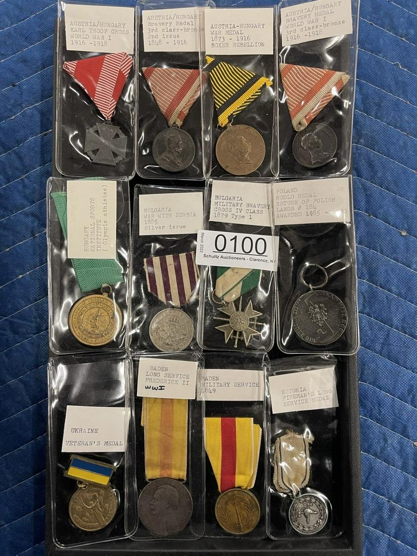 Group of Military Medals: Group of Mixed Military Medals incl. Austria/Hungary, Baden, Poland, Bulgaria, Ukraine, etc. -