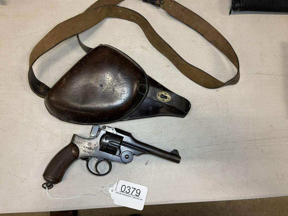 Japanese Type 26 Revolver #35089: Japanese Type 26 Revolver 9mm Serial #35089 w/ Original Leather Holster -