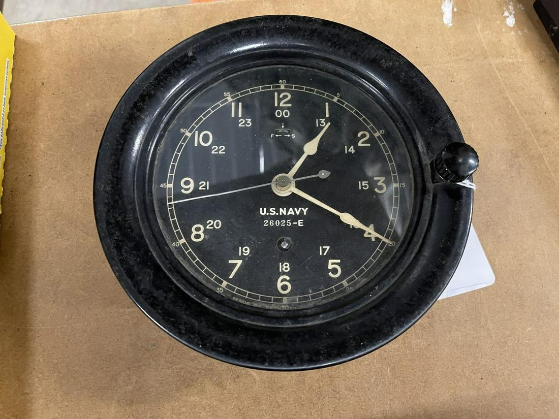 Seth Thomas US Navy Ships Clock: Seth Thomas US Navy Ships Clock serial #26025-E -