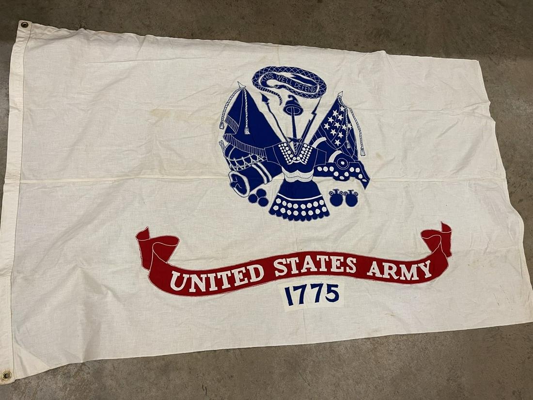 US Army 1775 This Will Defend Linen Flag: United States Army 1775 This Will Defend Linen Flag - approx 67" x 45"